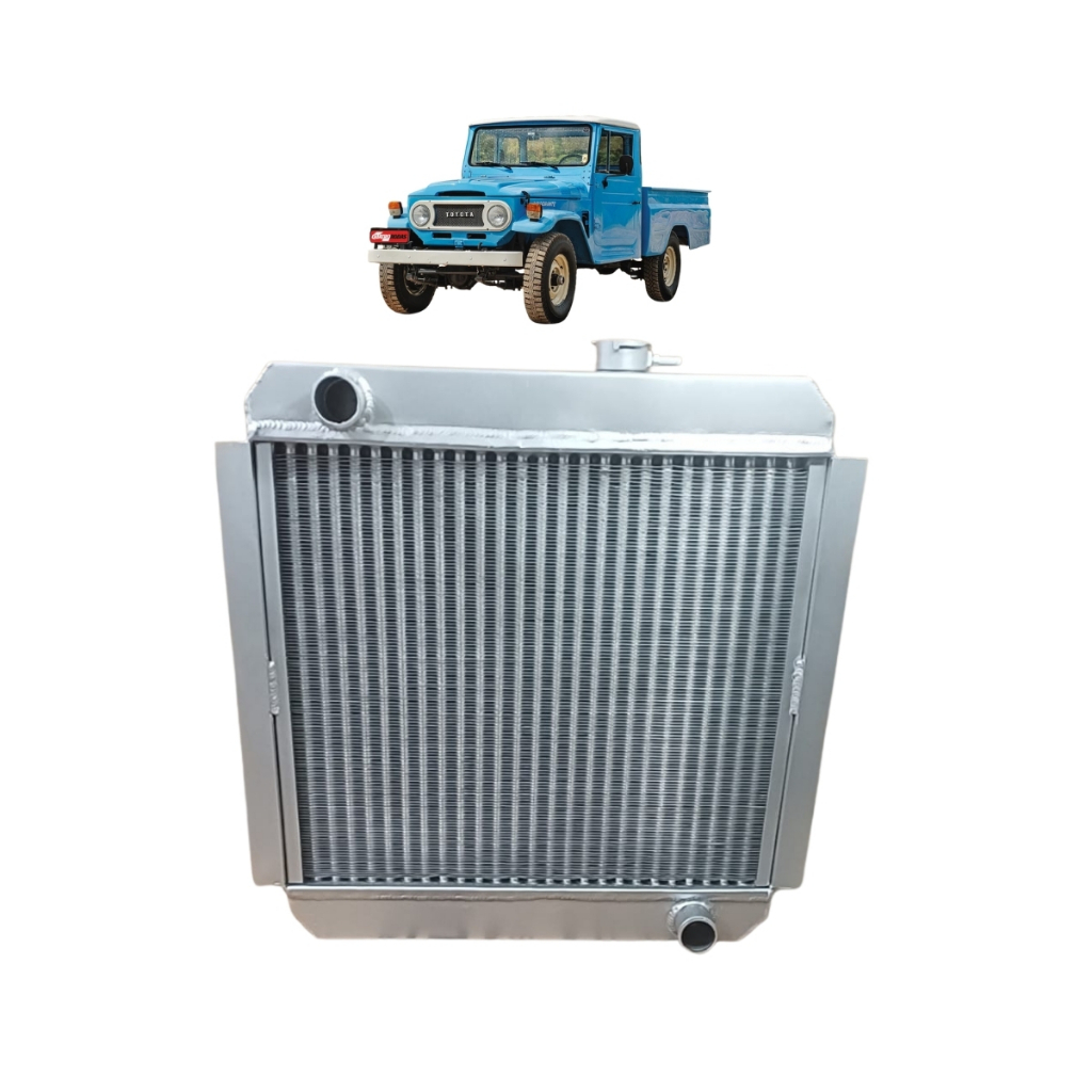 RADIADOR DE AGUA ALUMINIO TUBULAR 3 CARREIRAS REFORCADO TOYOTA BANDEIRANTE ANTIGA 1973 A 1993 JIPE PICKUP CHASSI PICKUP