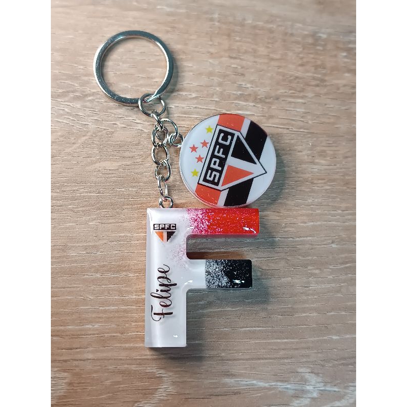 Chaveiro Personalizado Inicial São Paulo Resina. em Oferta na Shopee