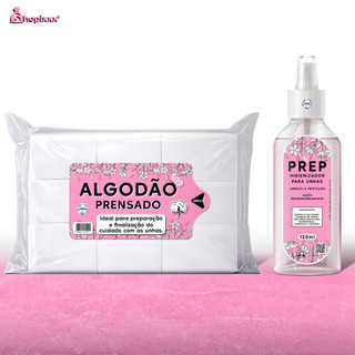 Prep Antisséptico Para Higienização Das Unhas + Algodão Prensado para Unha