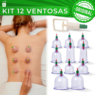 Kit com 12 Ventosas Terapêuticas Ventosaterapia Massagem acupuntura massoterapia chinesa …