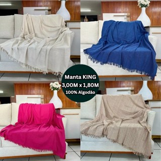 Manta para Sofá 3,00M x 1,80M SKing Grande Grossa Decoração Sala Protetora Decorativa Colcha Coberta em Oferta na Shopee