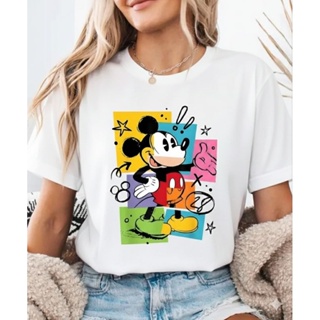T-Shirt Feminina Disney Estampa Mickey Gola redonda Casual Manga Curta em Algodão Perfeita para Primavera/Verão Camisa em Oferta na Shopee