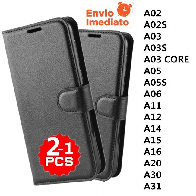 Capa Carteira Couro Samsung A02 A02S A03 A03S A03 CORE A05 A05S A06 A11 A12 A14 A15 A16 A20 A30 A31 em Oferta na Shopee