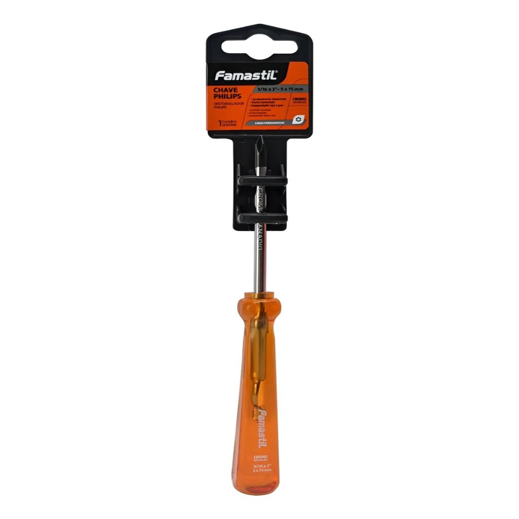 Chave Philips Famastil Ponta Imantada Cromo Vanádio 3/16x3p - Famastil