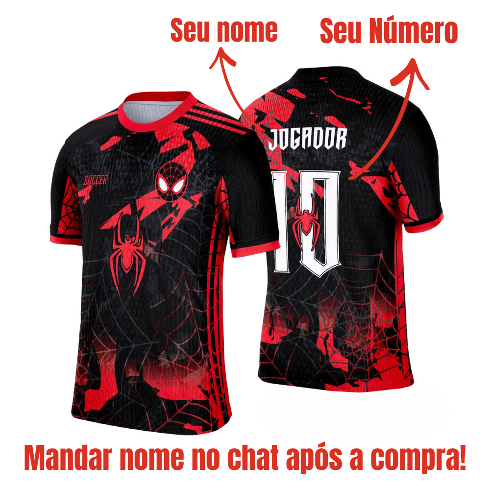 Camiseta Interclasse Personalizada de Homem Aranha Escolar | Camisa Com Nome e Número Personalizada