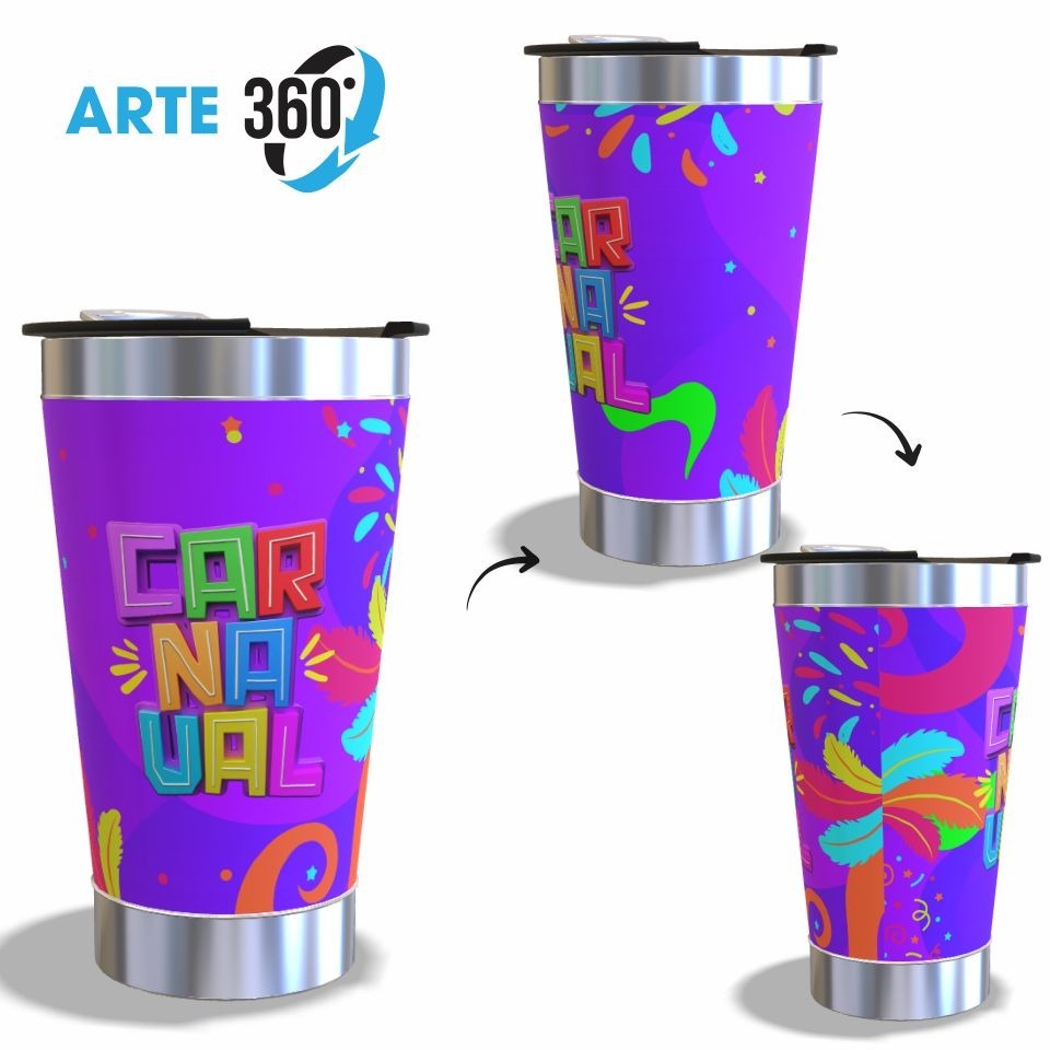 Copo Térmico Personalizado 473ml Carnaval 2026 Festas Amigos Brindes Empresas em Oferta na Shopee