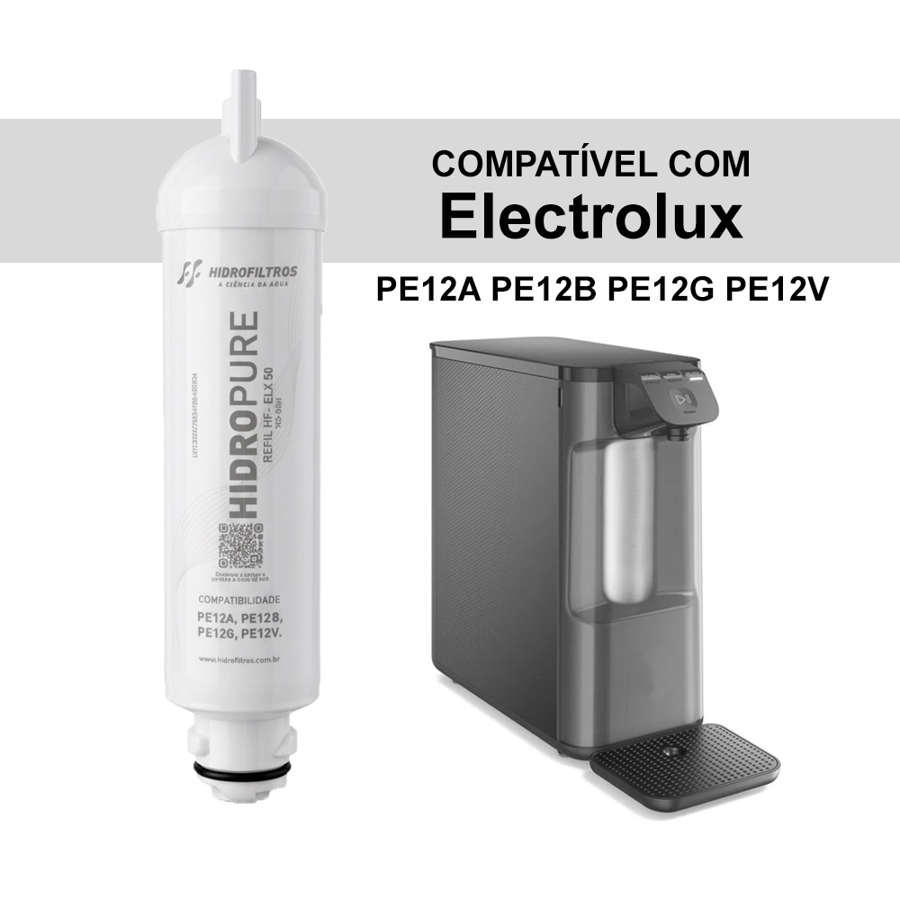 Refil Filtro Compatível Purificador Electrolux Pe12a Pe12b Pe12g Pe12v Pc01b Pc01x
