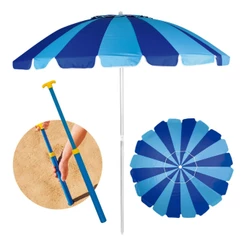 Guarda Sol Praia Piscina Grande 2,20m Articulável Reclinavel Proteção Solar FPS70 Mor e Saca Areia