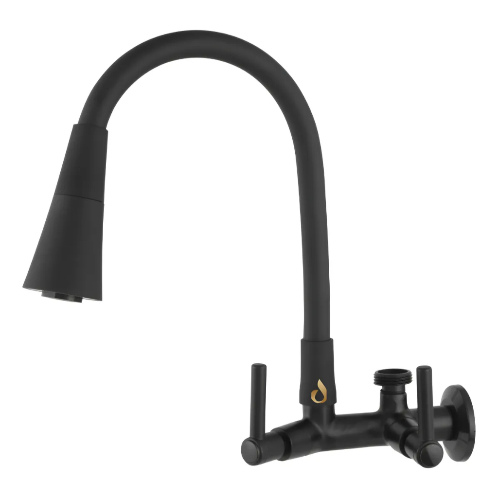 Torneira Flexivel Duplo Jato Com Saida Para Maquina De Lavar e Purificador De Agua, 1/4 e 1/2