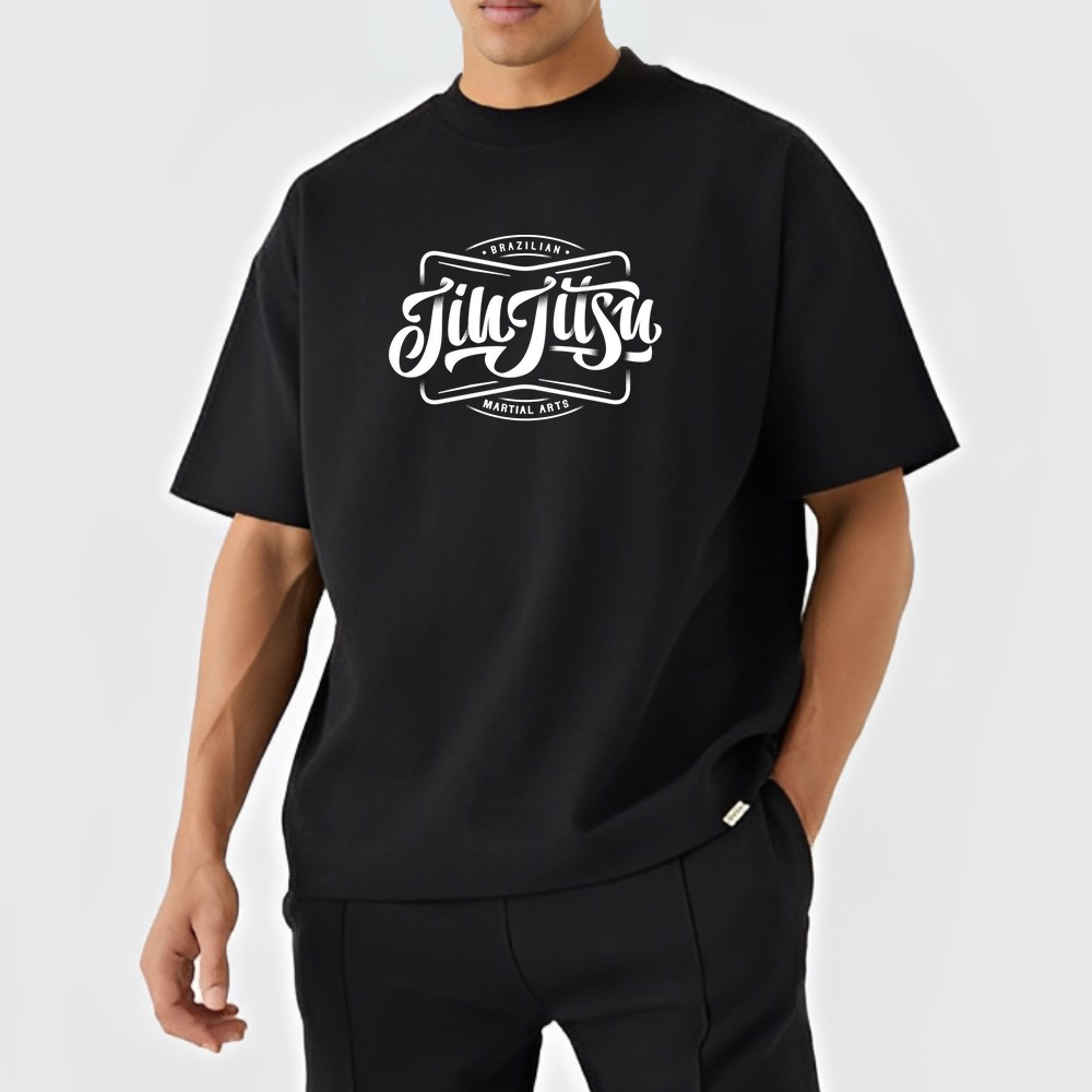 Camiseta Unissex Respirável Estilo Streetwear Oversized Jiu Jitsu Treino Academia Off Mat