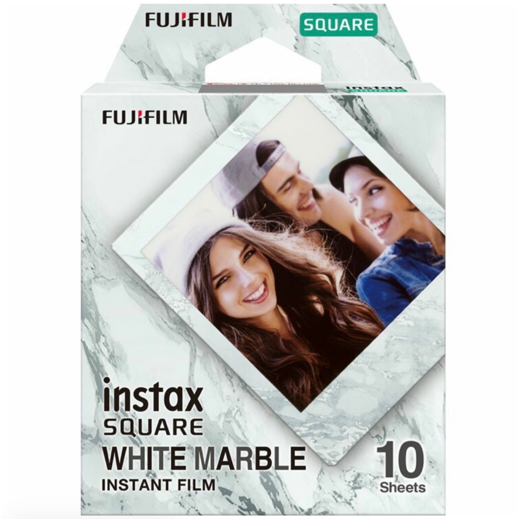 Câmera De Filme Instantâneo Fujifilm Square Type instax SQ White Marble WW1 (Diretamente Do Japão)
