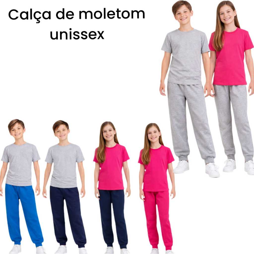 Calças Avulsa de Moletons unissex  Infantil/Juvenil Menina/Masculino
