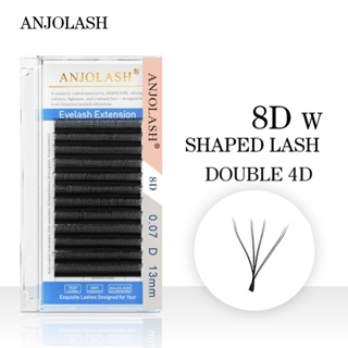 ANJOLASH Extensões de Cílios W 8D 0.07D Faux Mink – Volume Brasileiro Natural em Oferta na Shopee