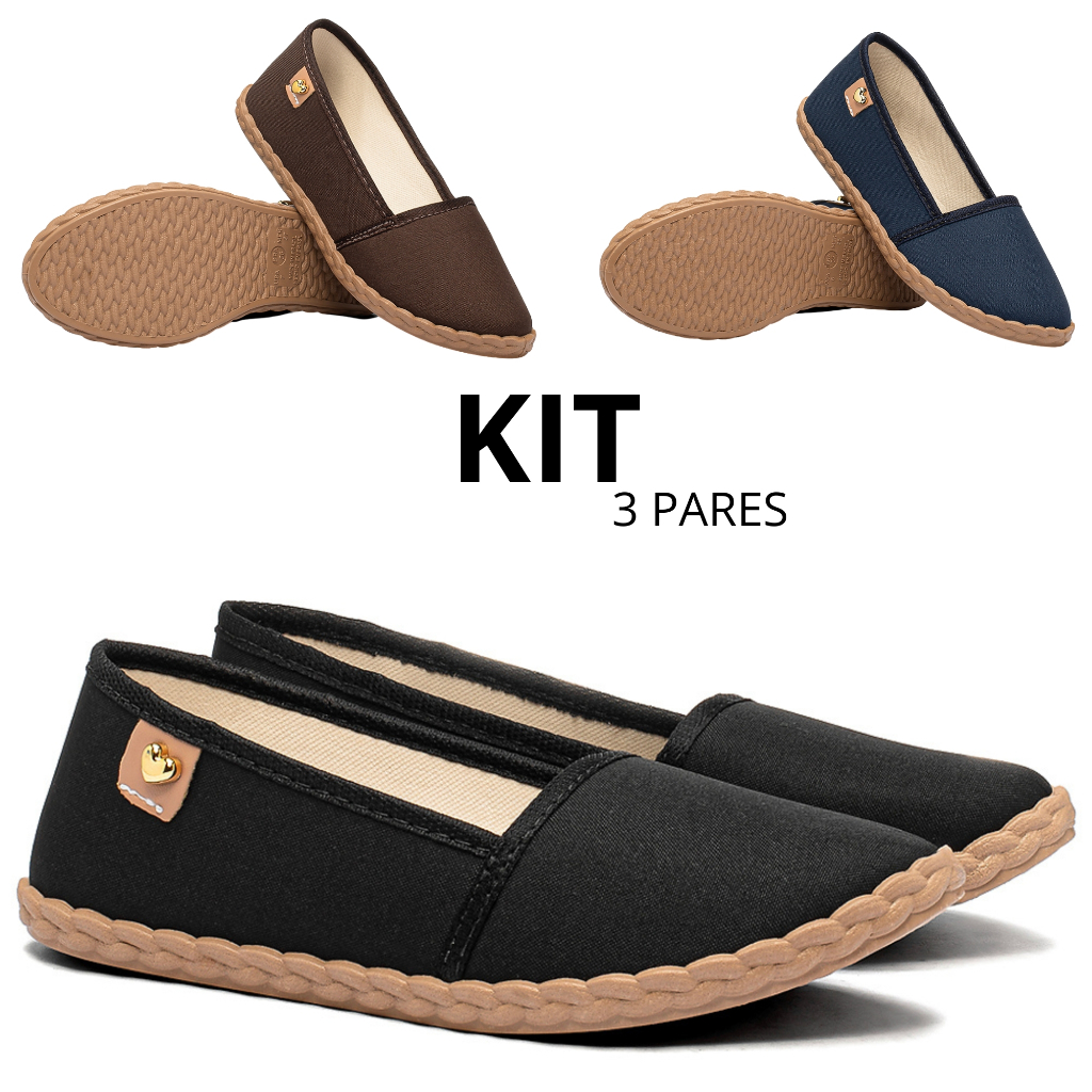 Kit Sapatilha Feminina Flexível Macia Confortável em Oferta na Shopee