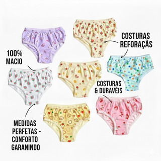 kit Calcinha infantil Algodão 2 a 10 anos Envio Rápido