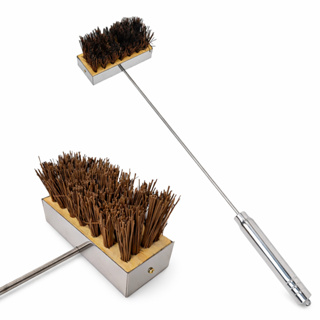 Vassoura Escova Inox para Limpeza de Forno a Lenha com Cerdas de Piaçava | Limpeza Pesada em Oferta na Shopee