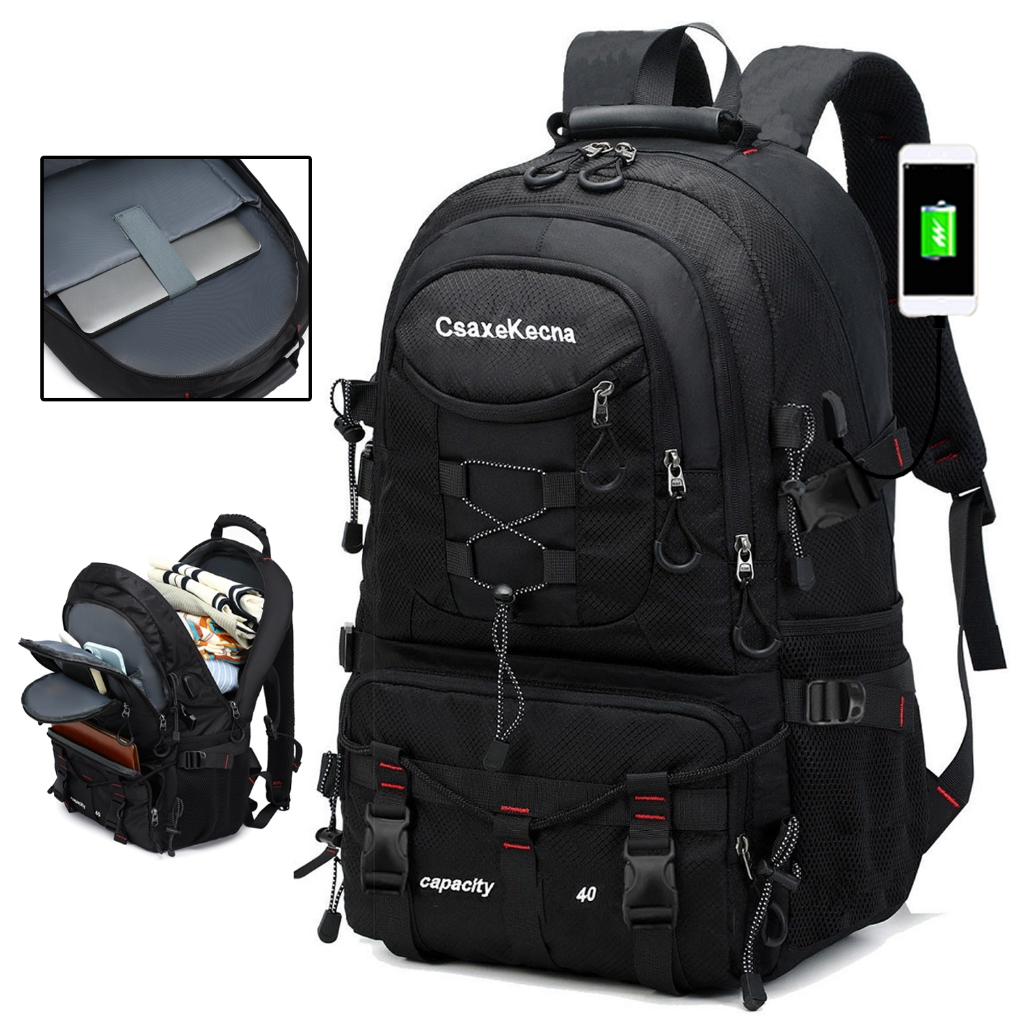 Saco de viagem de homens, saco de laptop de 17.3 polegadas, saco de segurança hídrica para andar e acampar
