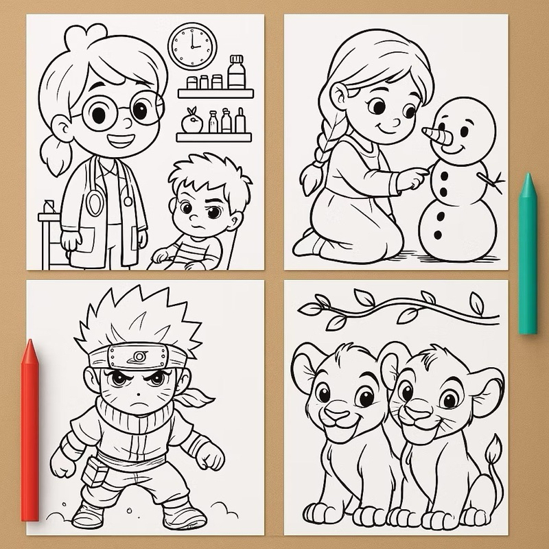 300 Desenhos para Colorir e Pintar Menino e Menina Folhas Soltas Temas Variados Envio Rápido em Oferta na Shopee
