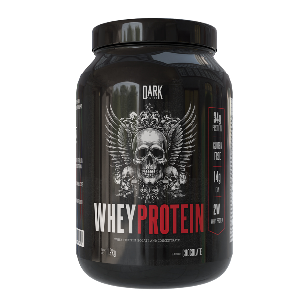 Whey Protein Isolado e Concentrado 500g - 1200g Dark Skull - 34g de Proteína por porção - Whey 2W - Vários sabores