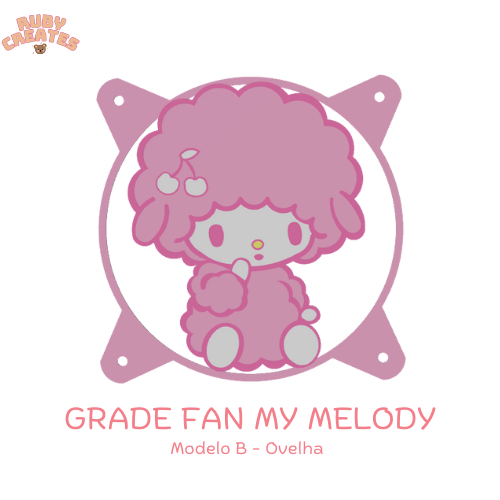 Grade Fan My Melody ModeloB Ovelha 120mm Personalizada Sanrio Protecao Ventoinha Cooler Acessório Pc