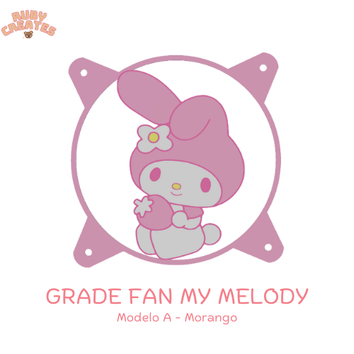 Grade Fan My Melody Modelo A 120mm Personalizada Sanrio Protecao para Ventoinha Cooler Acessório Pc