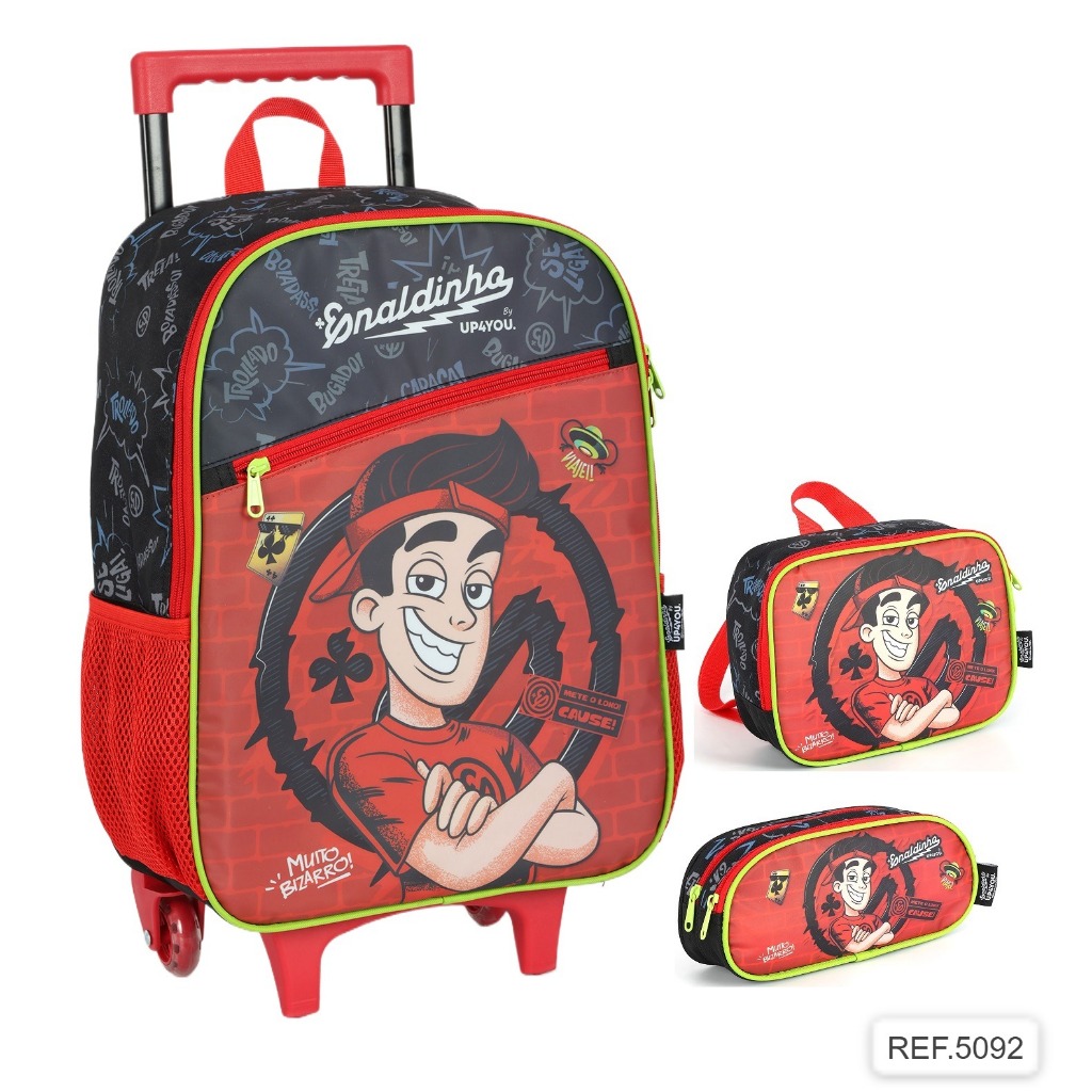 Kit Mochila Carrinho ENALDINHO Escolar Infantil (5092)
