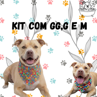 KIT DE 100 BANDANAS P/ PET GG,G E M em Oferta na Shopee
