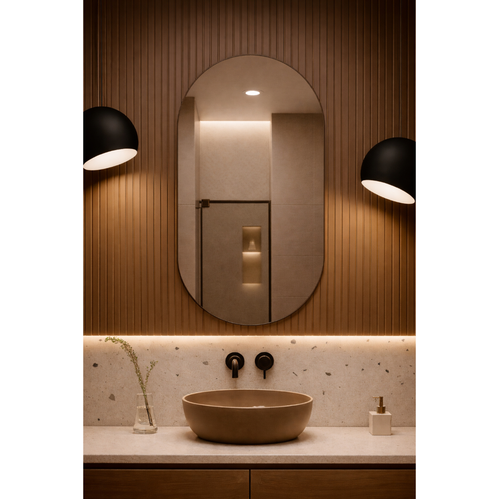 Espelho Oval 80x50cm Com Led Lapidado Luxo Com Suporte · foto 2