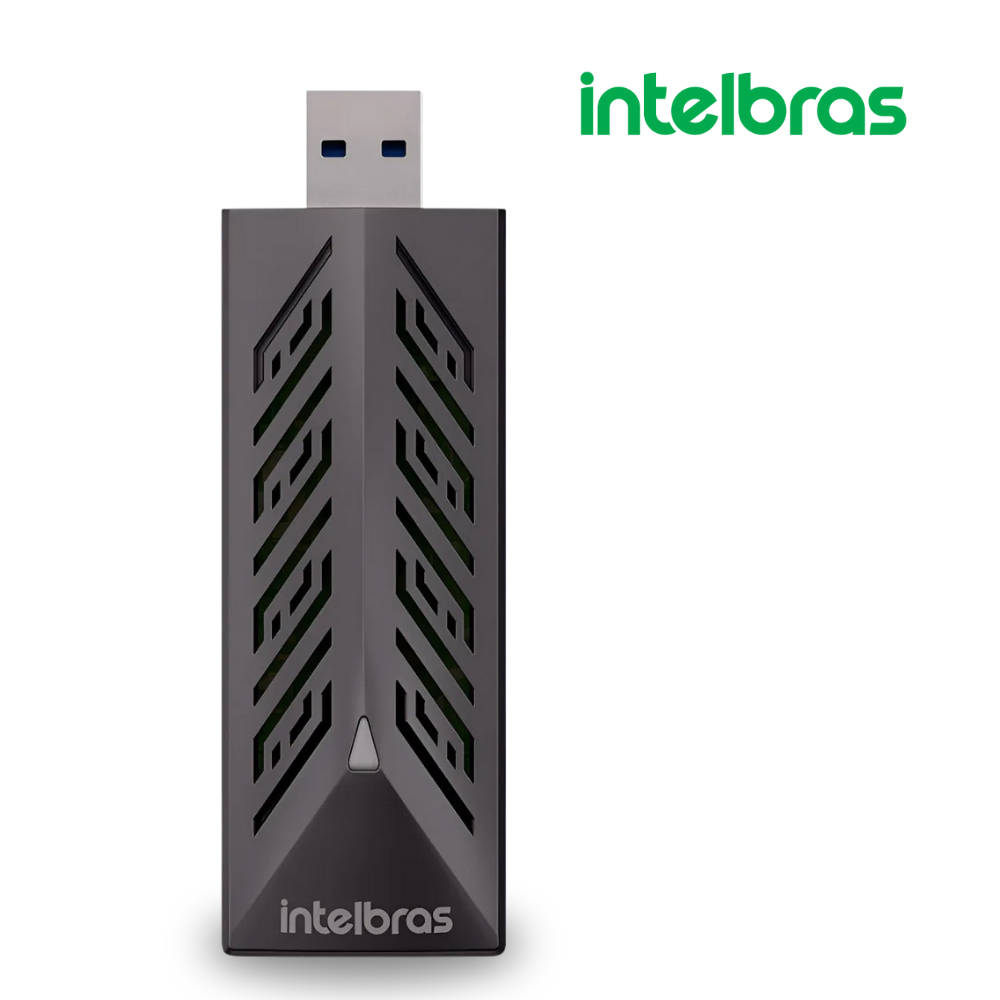 Adaptador USB Wi-Fi 6 Intelbras A1800X Dual Band AX1800 Alta Velocidade PC Notebook Windows 10/11