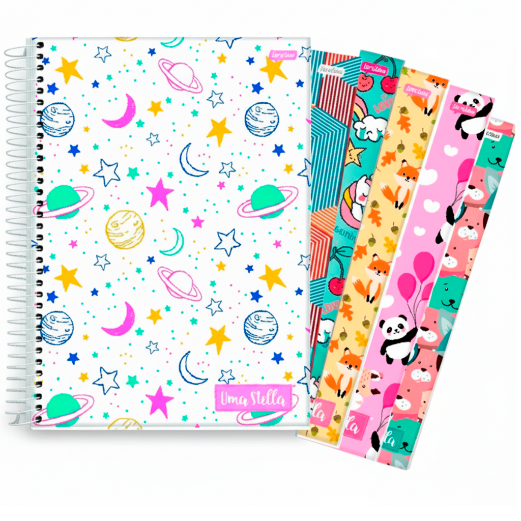 Caderno Stella 10 Materias 160 Folhas/ 01 Unidade Temas Sortidos - Jandaia em Oferta na Shopee