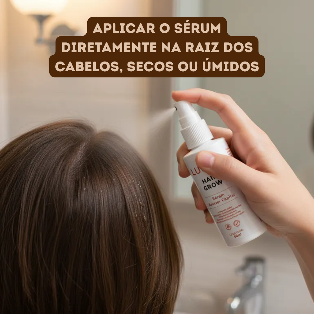 Sérum Booster Capilar Hair Grow Estimulo Crescimento Cabelo Antiqueda volume Fortalecimento Nutrição Vitalidade 60ml
