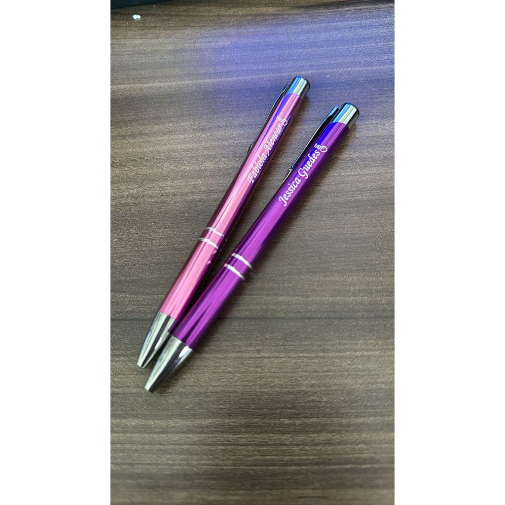 kit 1/2/3/4/5 Canetas Metal Personalizada a laser com nome, logo