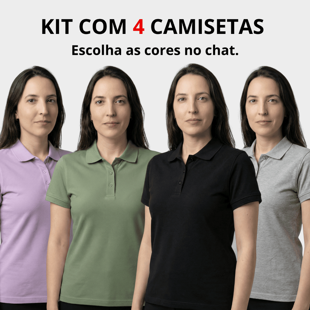 Kit 4 Camisa Polo Feminina Fashion Camisa Social Feminina