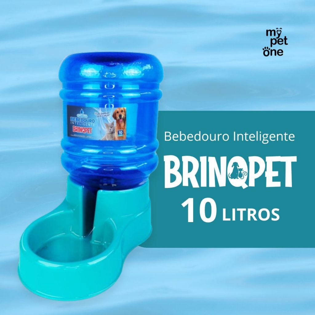 Bebedouro Automático 10 Litros Para Cachorro E Gato Com Galão Brinqpet - Verde Tiffany