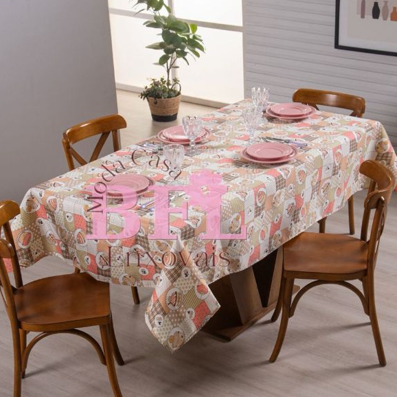 Toalha de Mesa 6 cadeiras 200x140CM Estampada -  Decoração de Casa / Cozinha- Oxford em Oferta na Shopee