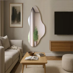 Espelho Orgânico Retrô E04 Lapídado linha Fit Sem moldura Sala Hall Quarto Banheiro closet