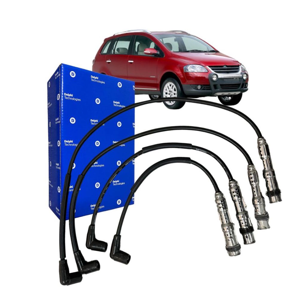 Jogo Cabo de Ignição Velas Para Volkswagen SpaceCross 1.6 2011 a 2015 Delphi 032905409B