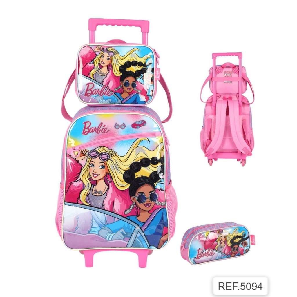 Kit Mochila Carrinho Barbie Escolar Infantil (5094)