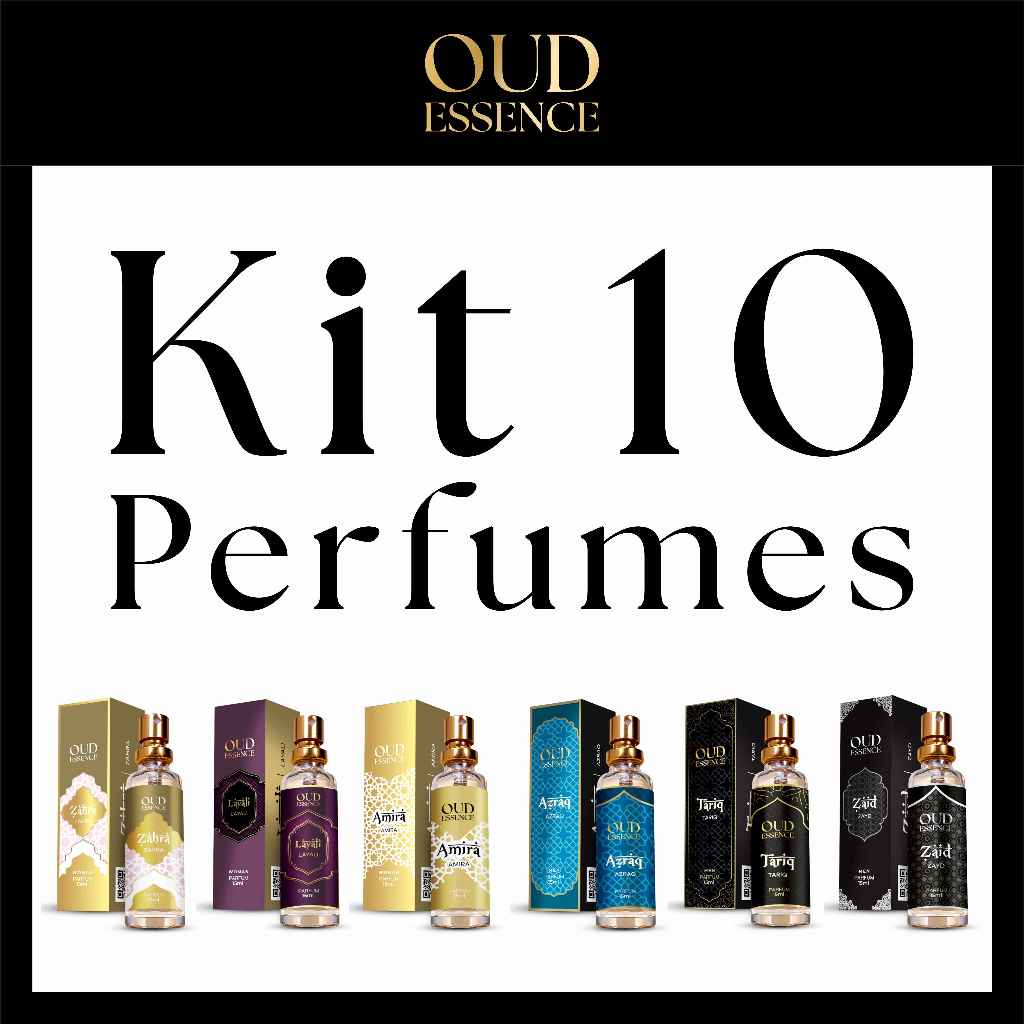 KIT 10 PERFUMES OUD ESSENCE em Oferta na Shopee