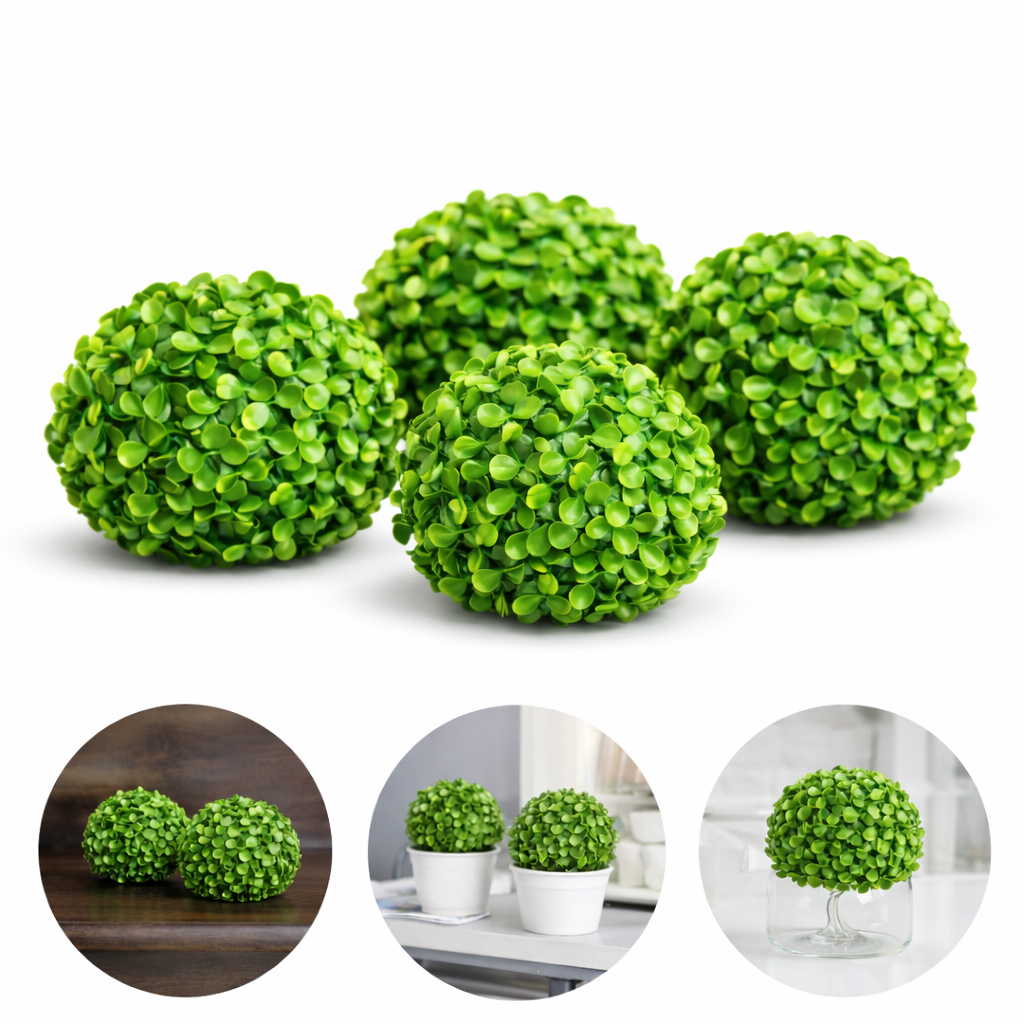 4 Bolinha Buchinho Artificial Decorativa 10cm Kit Bola Grama em Oferta na Shopee