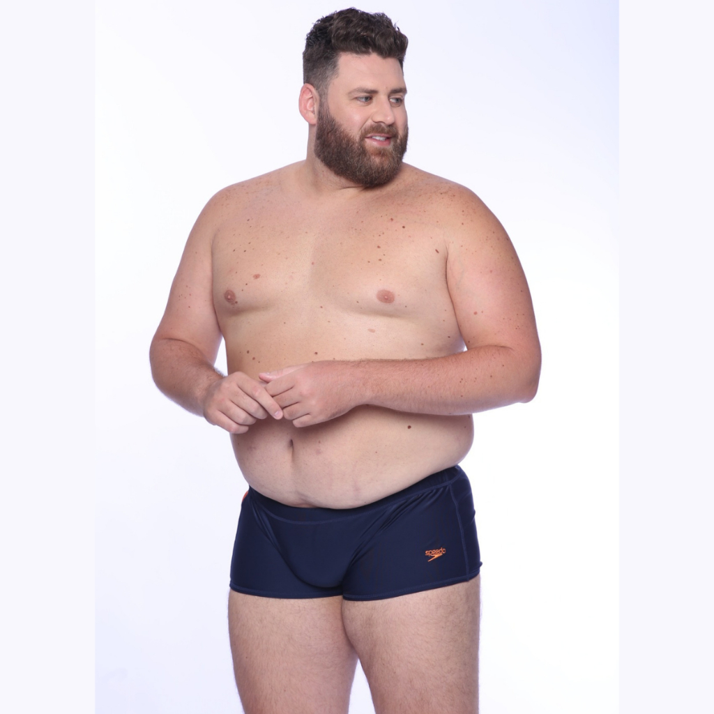 Sunga Plus Comfort Speedo+ Com Lycra Adaptiv e Xtra Life Speedo - MARINHO/TANGERINA