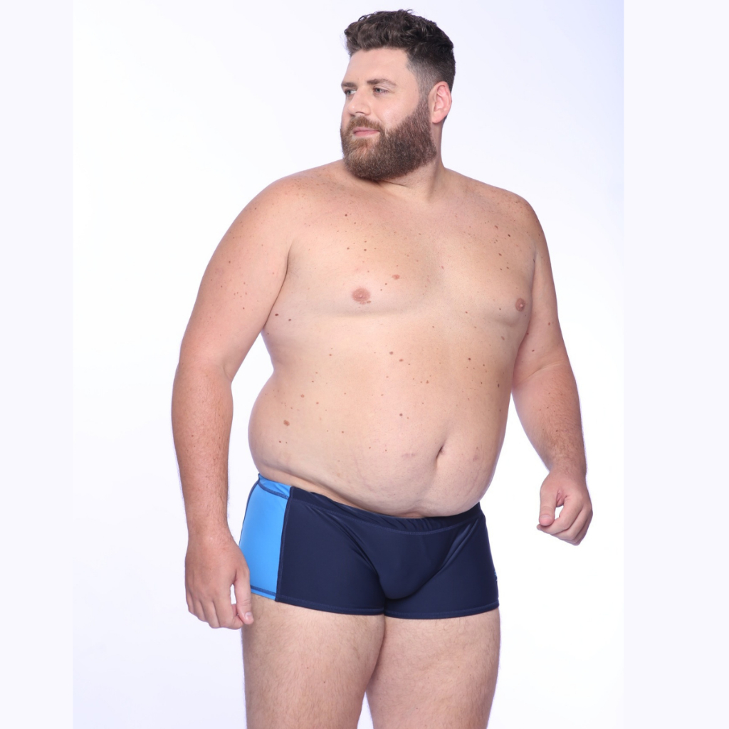 Sunga Plus Comfort Speedo+ Com Lycra Adaptiv e Xtra Life Speedo - MARINHO/CELESTE