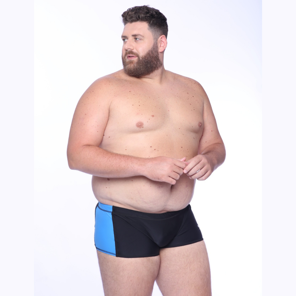 Sunga Plus Comfort Speedo+ Com Lycra Adaptiv e Xtra Life Speedo - PRETO/CELESTE