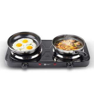 Fogão Fogareiro Elétrico Portátil Camping Inox 2 Bocas 2000W 5 Temperaturas 110V/220V Panda Plus em Oferta na Shopee