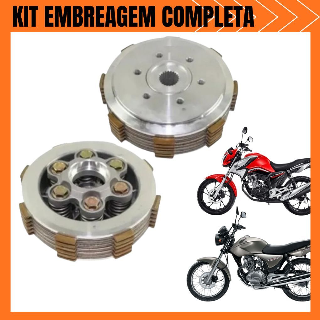 Kit Embreagem Competição Preparada 6 Molas Completo Titan 150 Titan 160 Xre 190 Fan