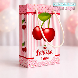 Sacolinha P Cereja/Cerejinha Personalizados /Lembrancinha de Festa /Aniversário em Oferta na Shopee