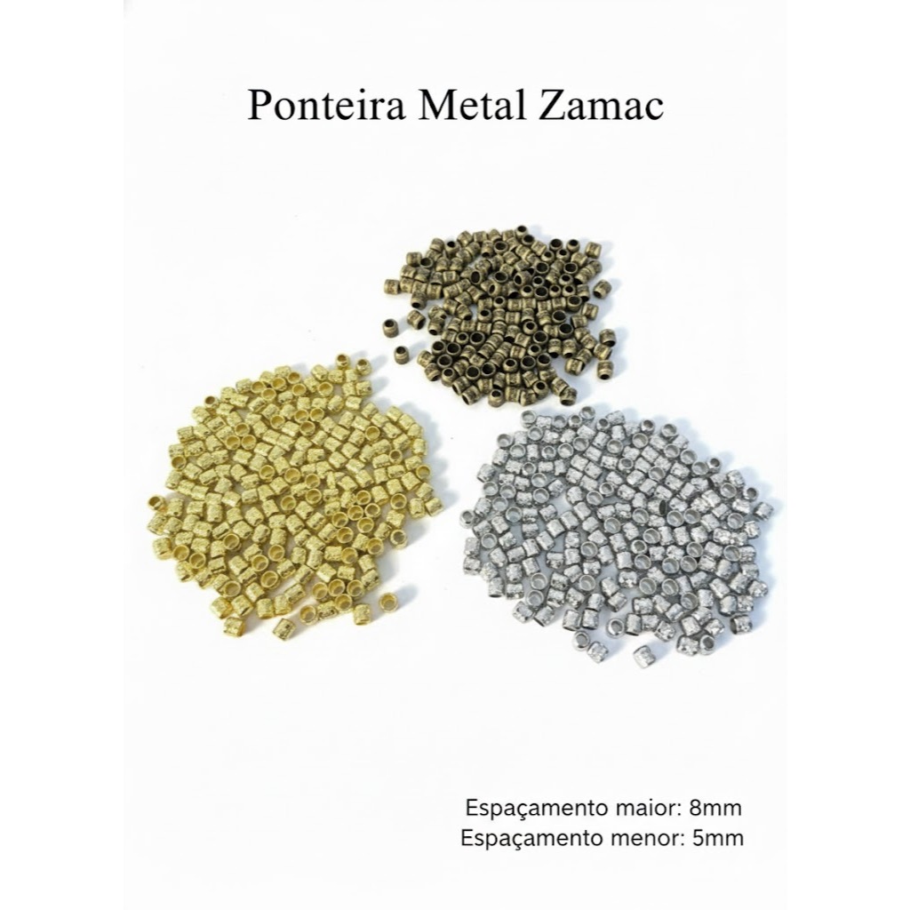 Ponteira-terminal de metal ZAMAC dourada, prata e ouro velho C/ 25 C/50 C/100 unidades p/ biquini, moda e artesanato