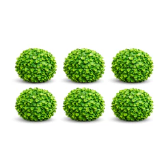 6 Bolinha Buchinho Artificial Decorativa 10cm Kit Bola Grama