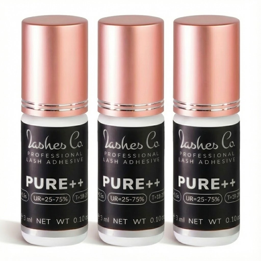 Kit 3 Cola Adesiva Fixadora Para Extensão De Cílios Secagem Rápida Não Irrita Pure++ Lashes Co.