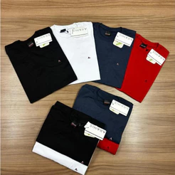 Kit 3 Camisetas Basicas Aram1ss Bordada No Peito 100% diversas cores. academia over